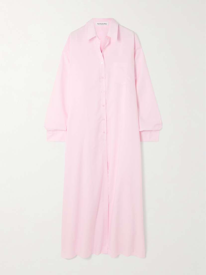 The Frankie Shop Avery Cotton-blend Maxi Shirt Dress
