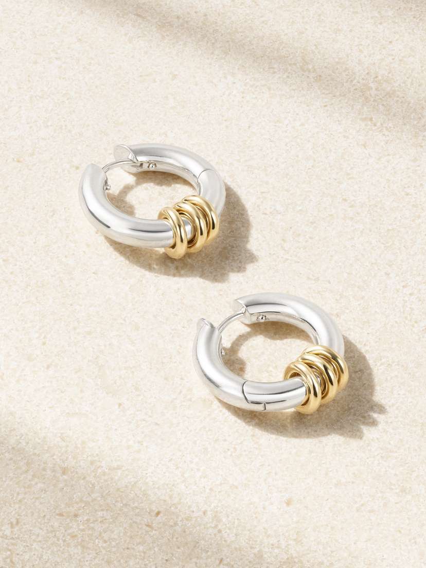 Spinelli Kilcollin Ursa Minor Sterling Silver And 18-karat Gold Hoop Earrings