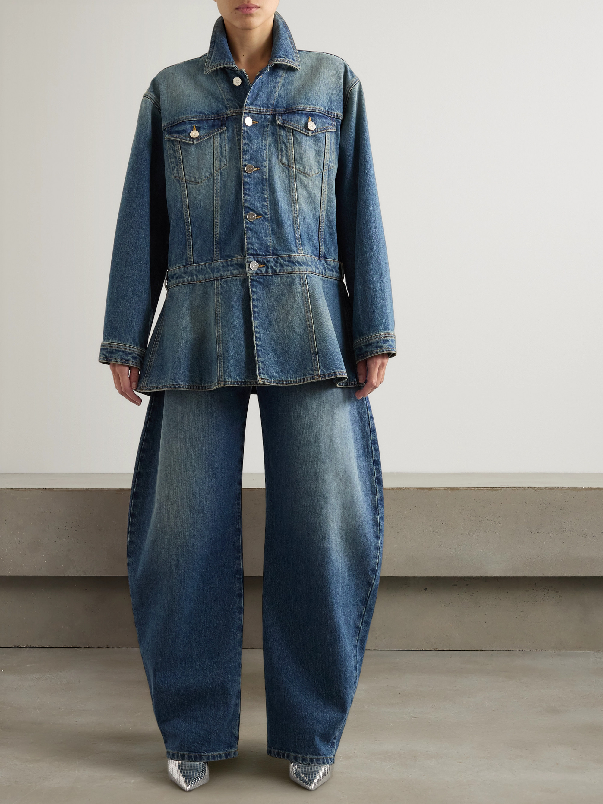 Alaïa High-rise barrel-leg jeans thumbnail
