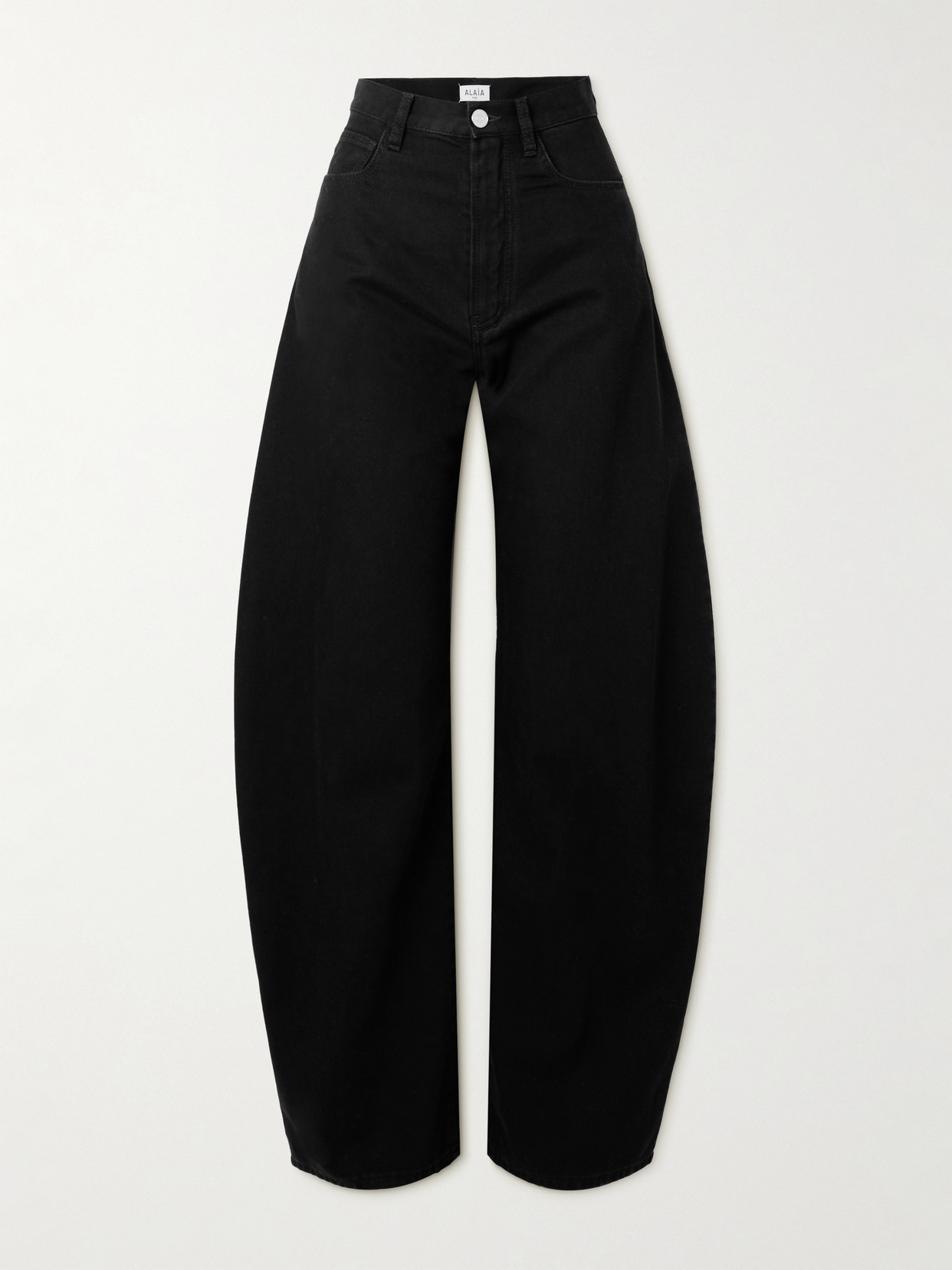 Alaïa Rounded Leg Denim Pants In Black