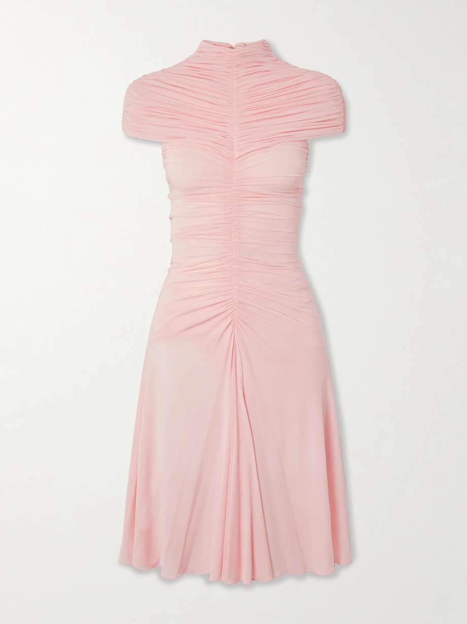 ruched jersey mini dress