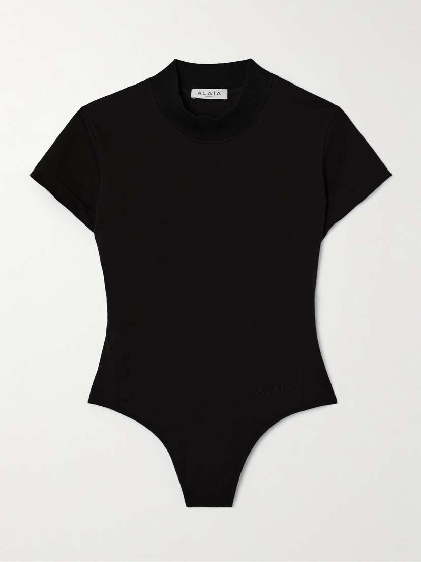Alaïa Embroidered Stretch-cotton Jersey Bodysuit