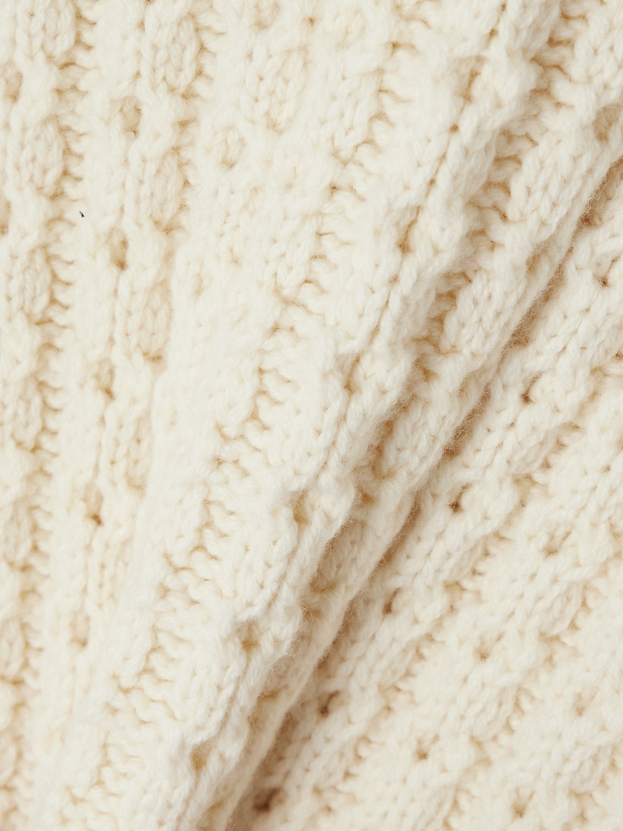 Alaïa Oversized Belted Ribbed Wool Turtleneck Sweater Vest In Ivory
