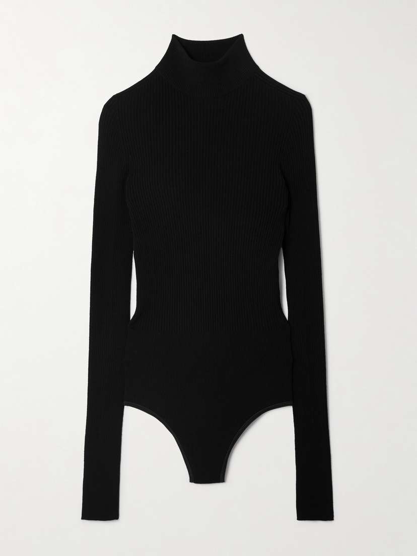 Alaïa — Ribbed-knit turtleneck bodysuit
