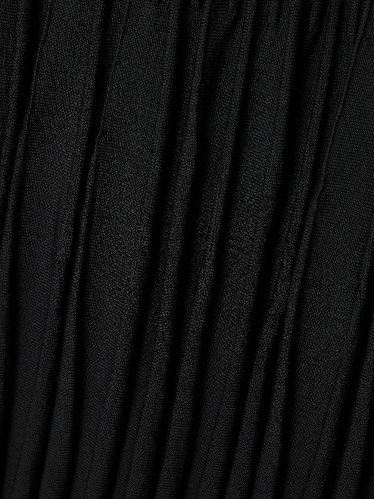 Alaïa Pleated Wool Midi Skirt In Black