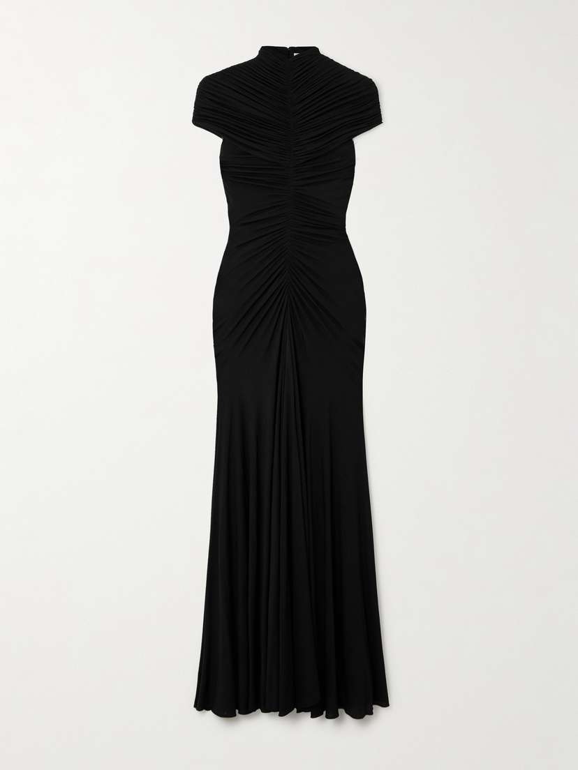 Alaïa Ruched Jersey Maxi Dress