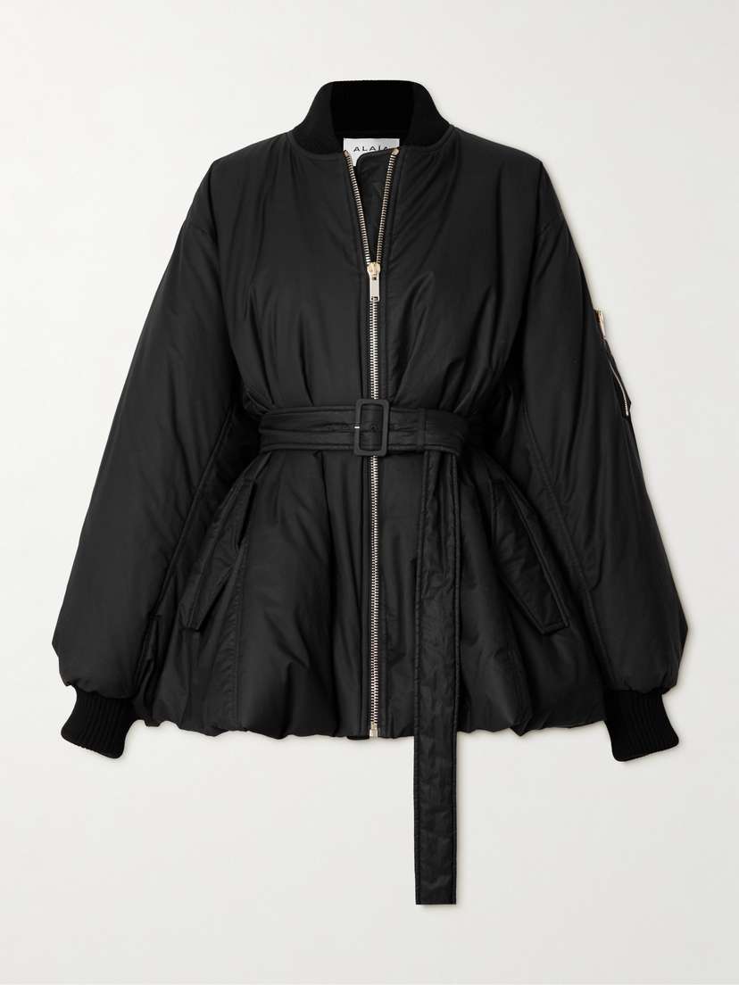 Alaïa Belted Cotton-blend Twill Peplum Jacket