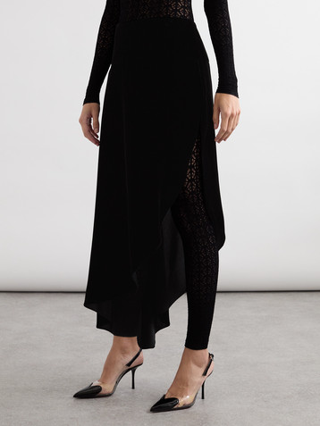 Alaïa Asymmetric velvet skirt