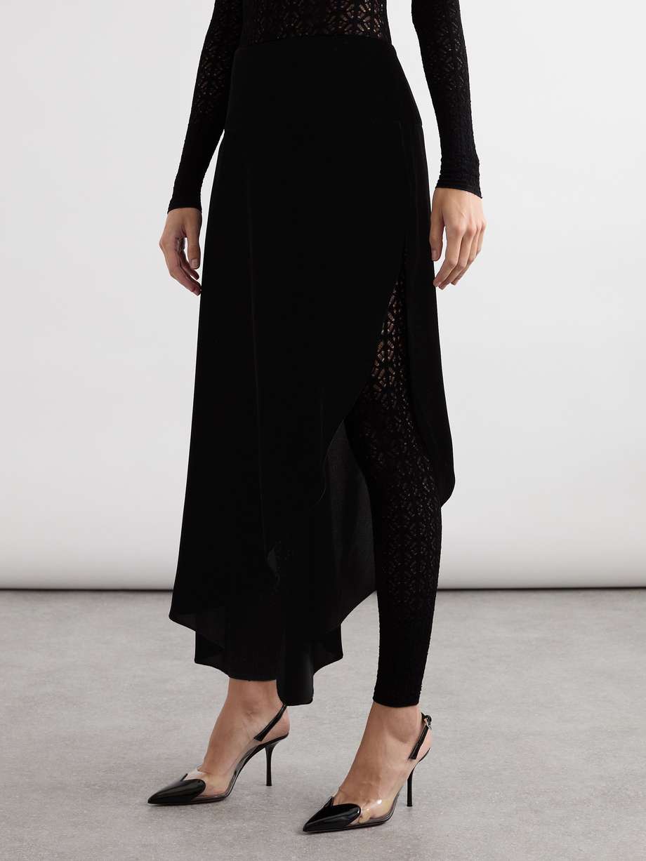 Asman Skirt  in Pure Crushed Velvet Aubergine