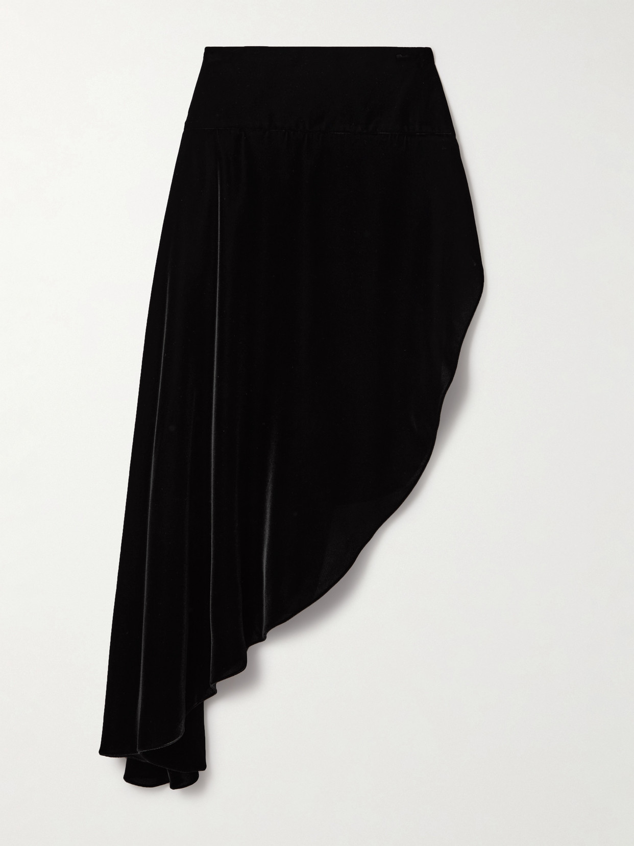 Alaïa - Asymmetric Velvet Skirt - Black