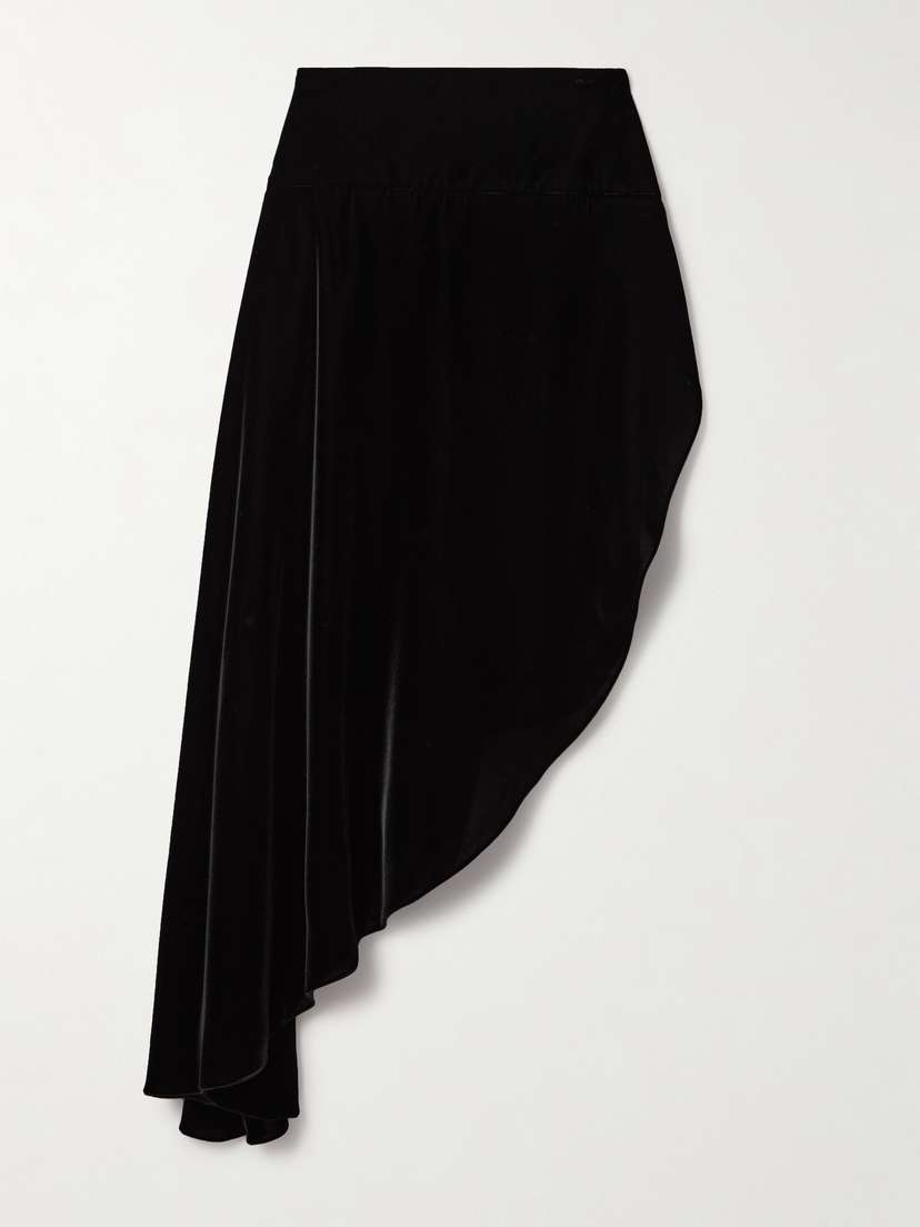 Alaïa Asymmetric Velvet Skirt