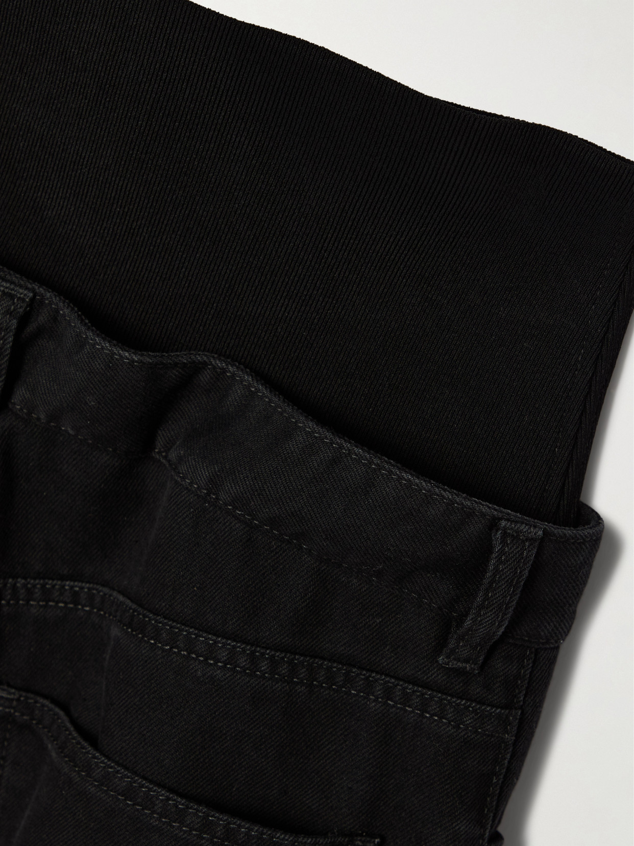 ALAÏA STRETCH KNIT-TRIMMED JEANS