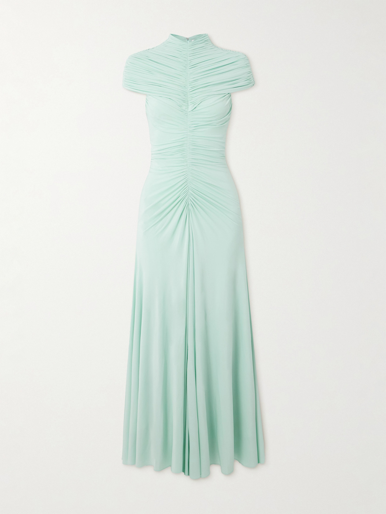 Alaïa Ruched Jersey Midi Dress In Blue