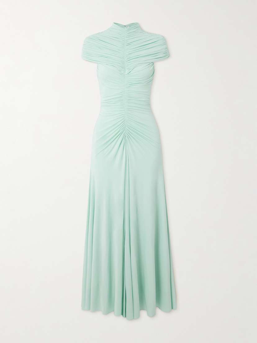 Alaïa Ruched Jersey Midi Dress