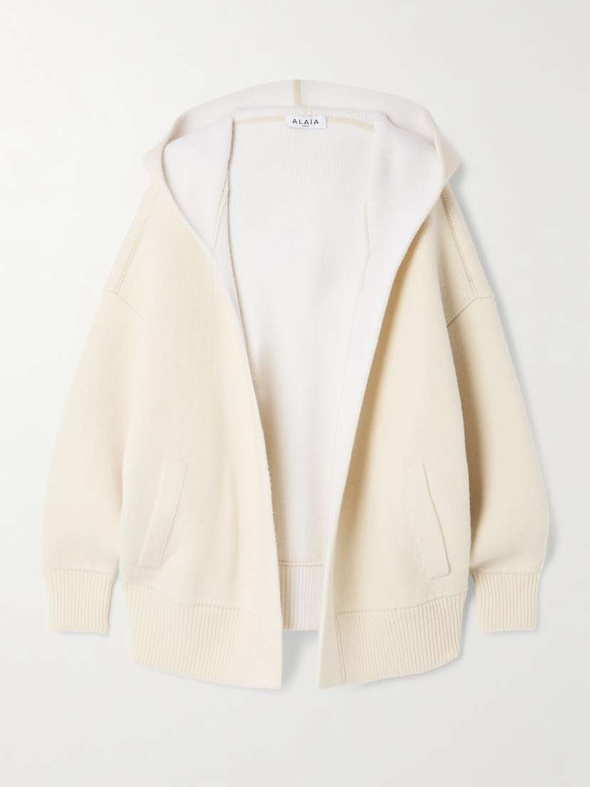 Alaïa — Oversized hooded wool-blend cardigan