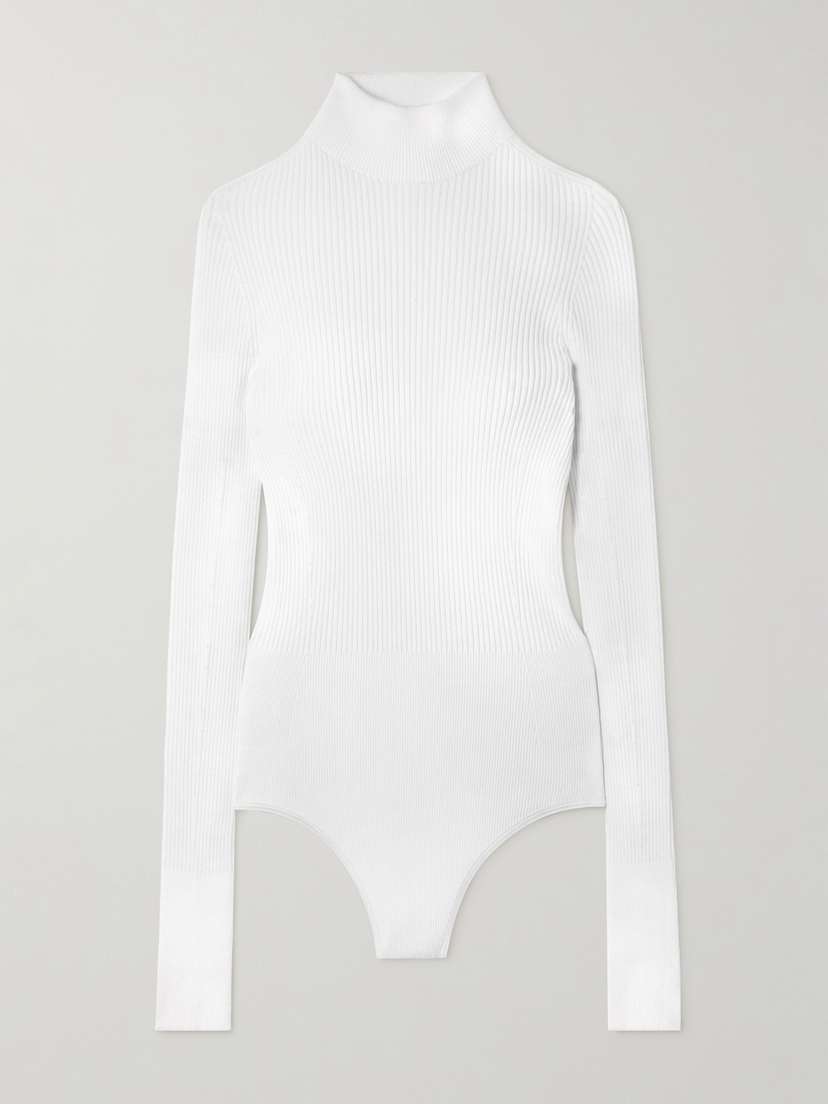 Alaïa Ribbed-knit Turtleneck Bodysuit