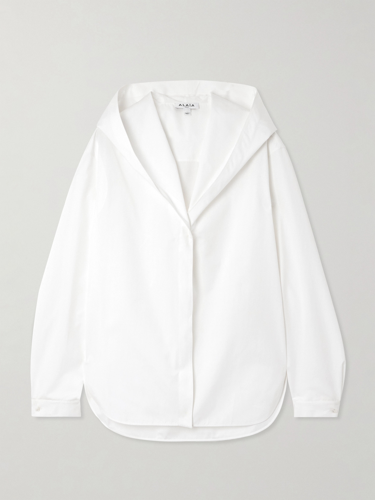 Alaïa Hooded Cotton-poplin Blouse In White