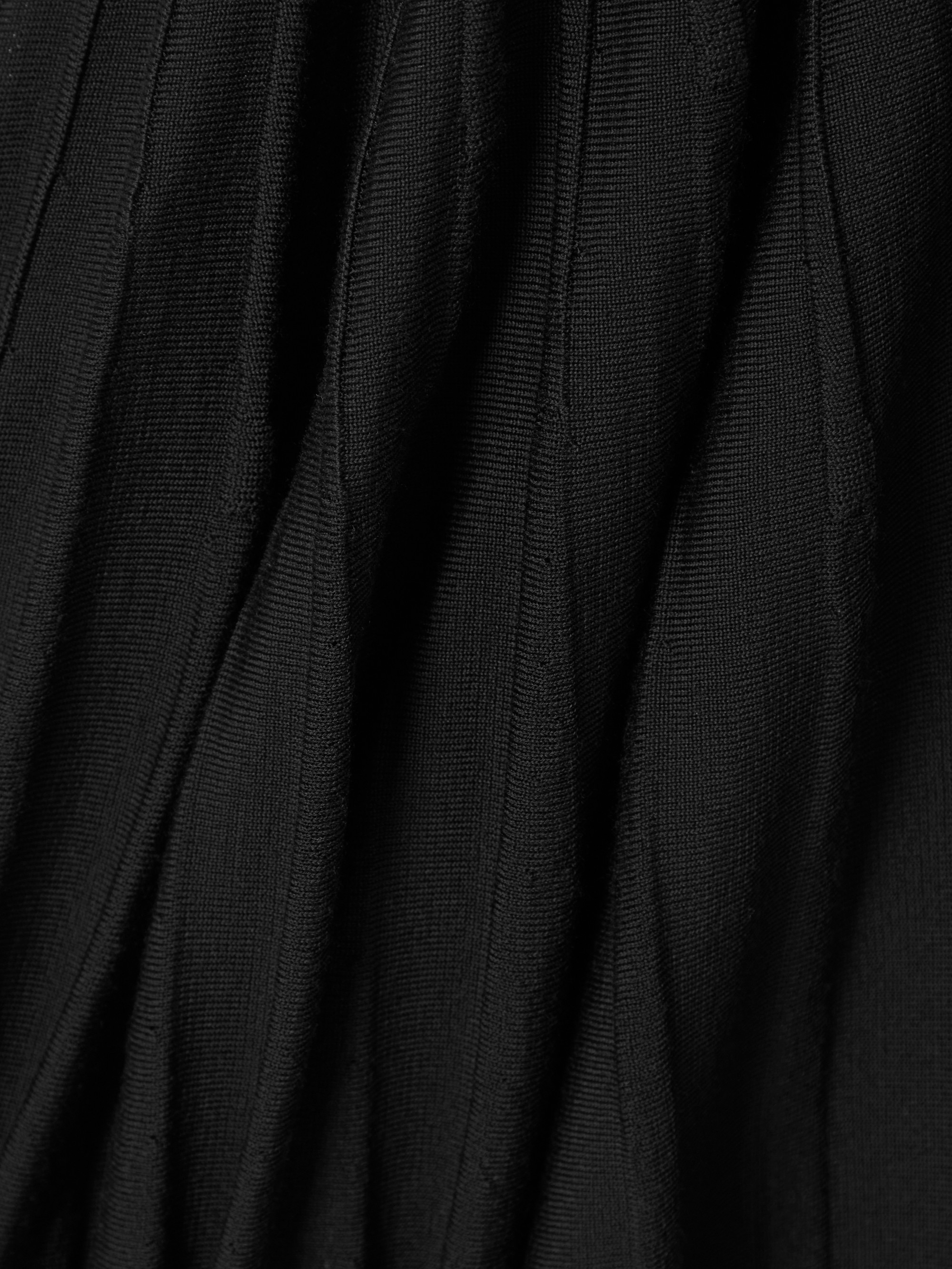 Alaïa One-shoulder ribbed wool midi dress thumbnail