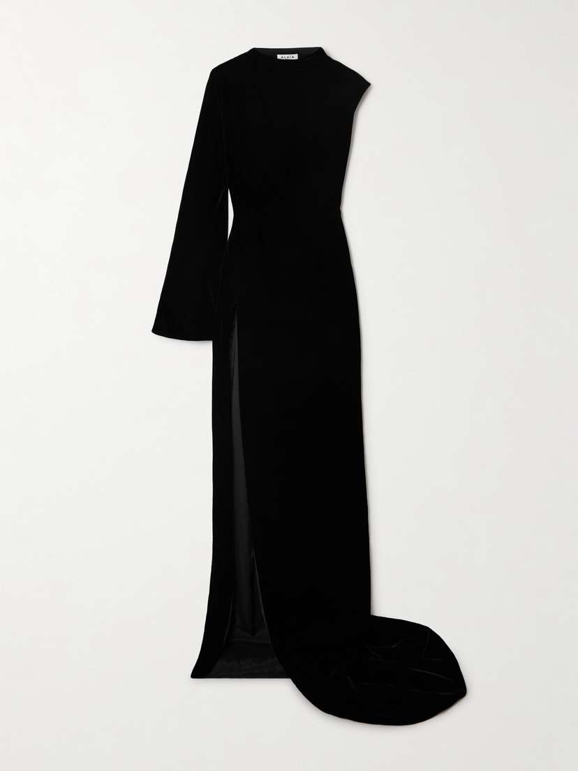 Alaïa One-shoulder Cutout Velvet Gown