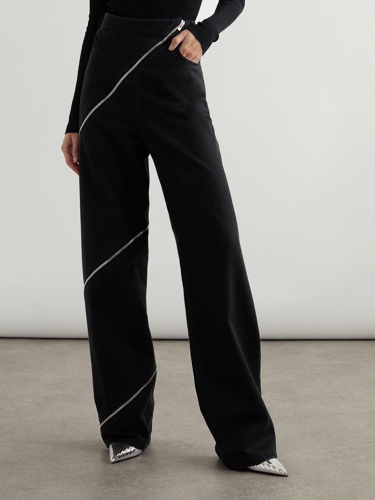 Alaïa - Zip-Embellished Wide- Leg