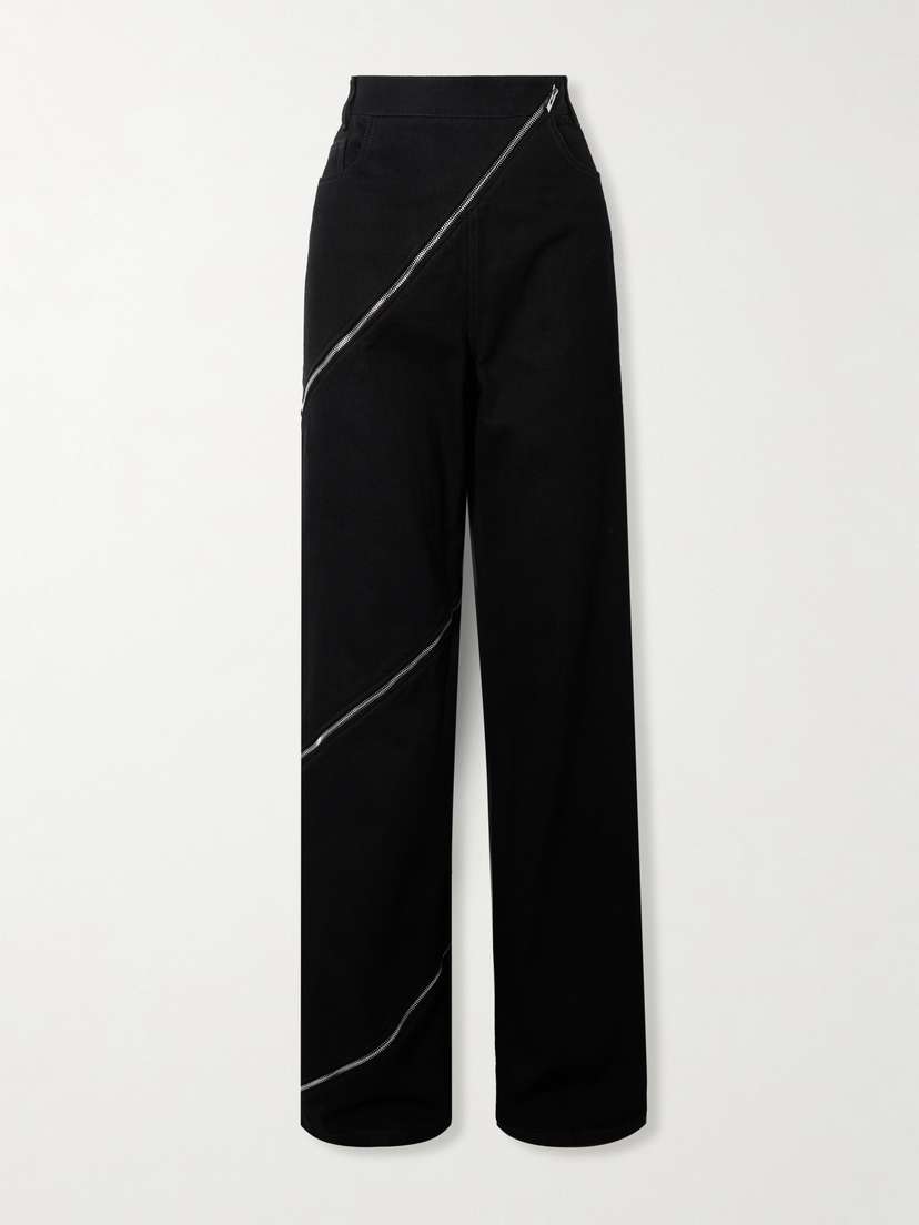Alaïa Zip-embellished Wide-leg Jeans