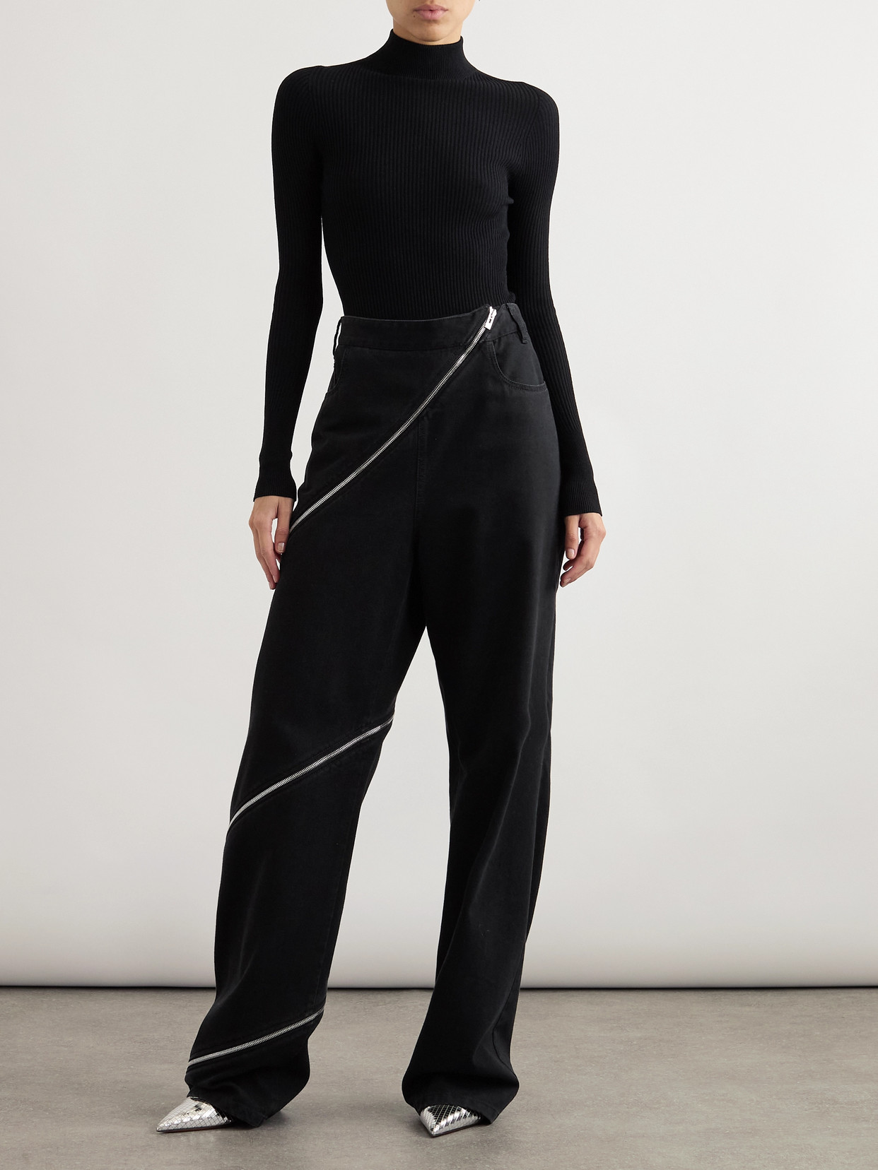 Alaïa - Zip-Embellished Wide- Leg