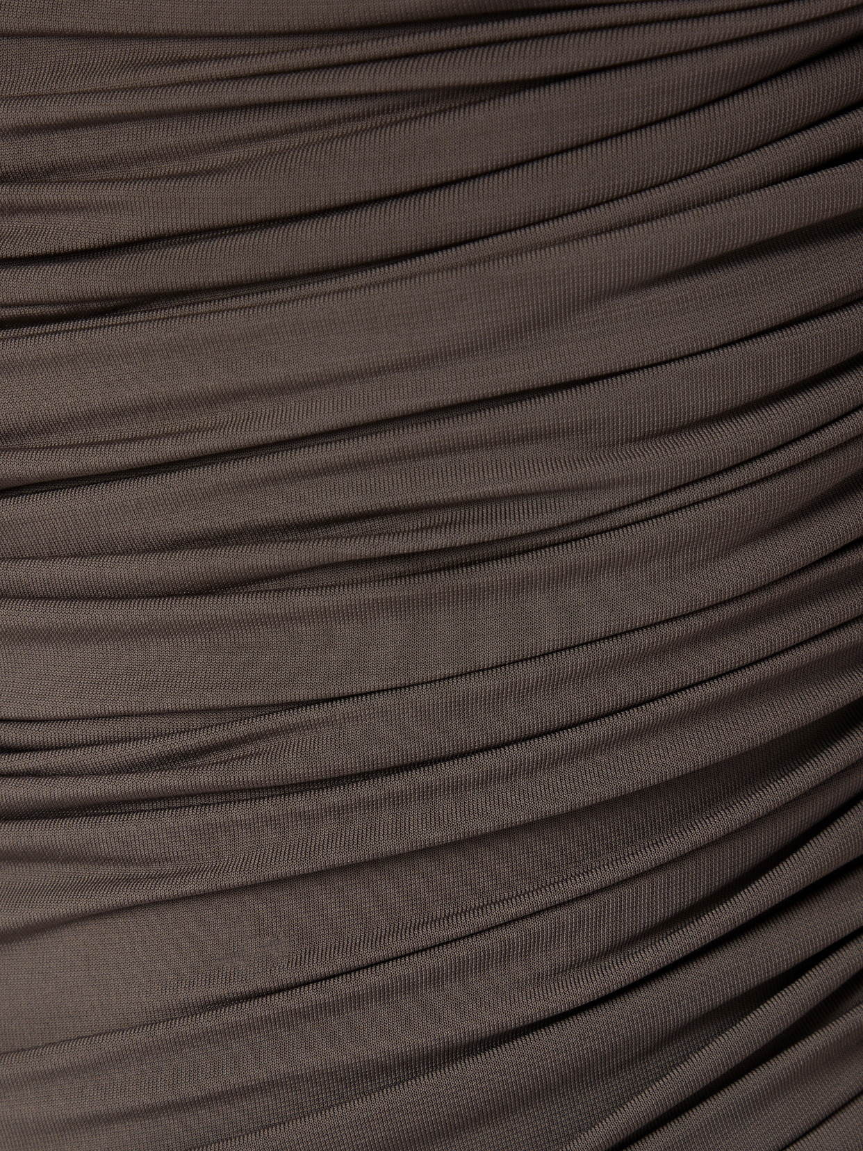Shop Alaïa One-shoulder Draped Stretch-jersey Midi Dress In Brown