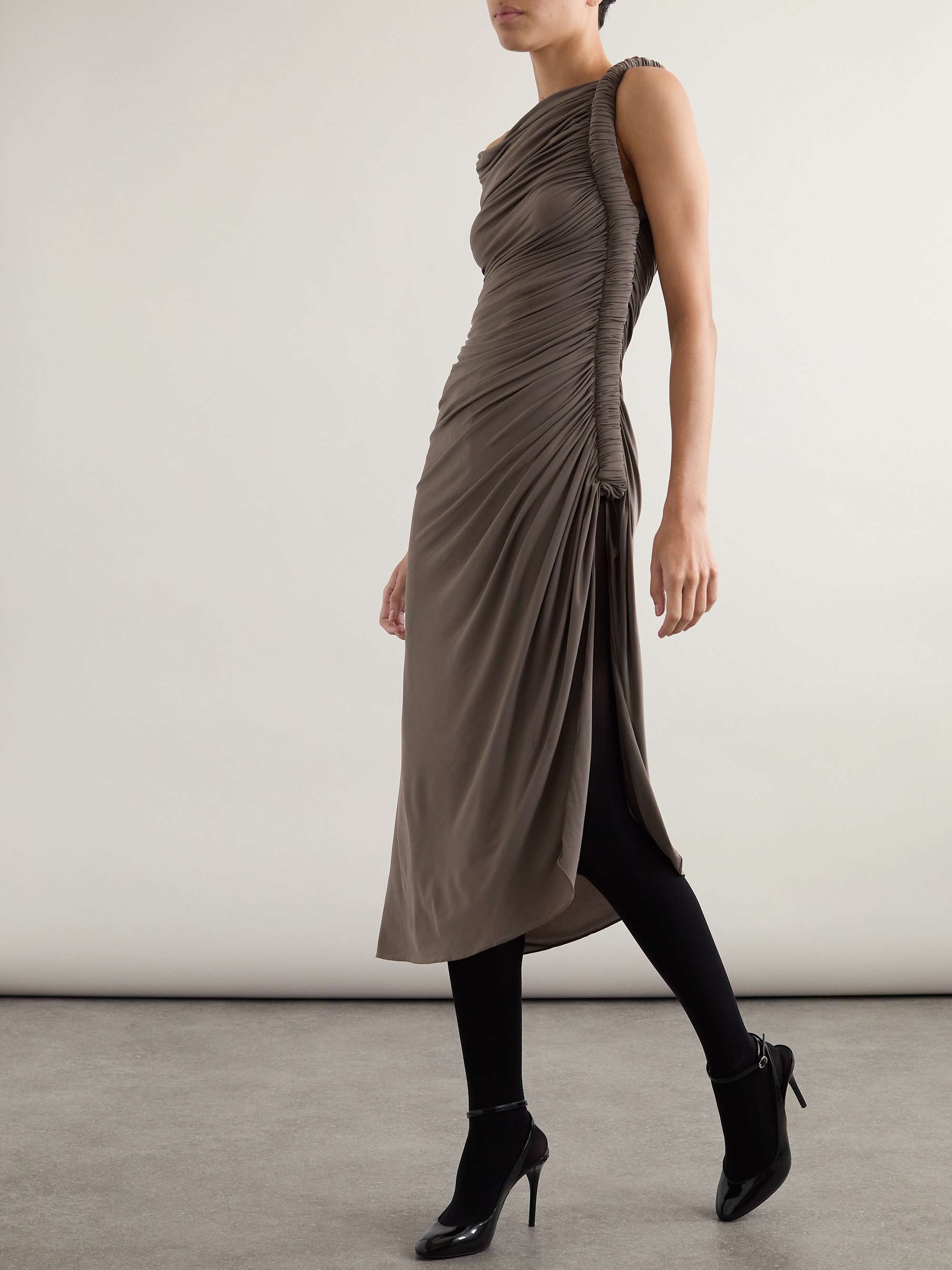 One Shoulder Draped Dresses