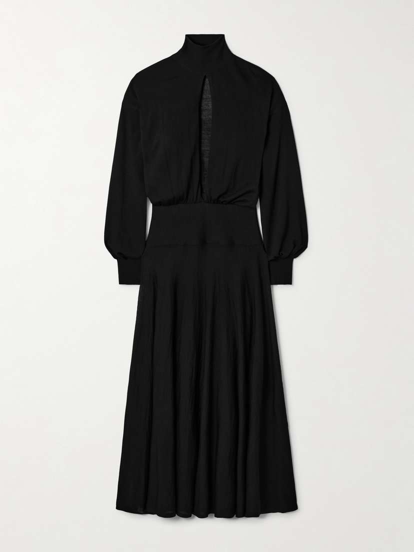 Alaïa Cutout Wool-blend Turtleneck Midi Dress