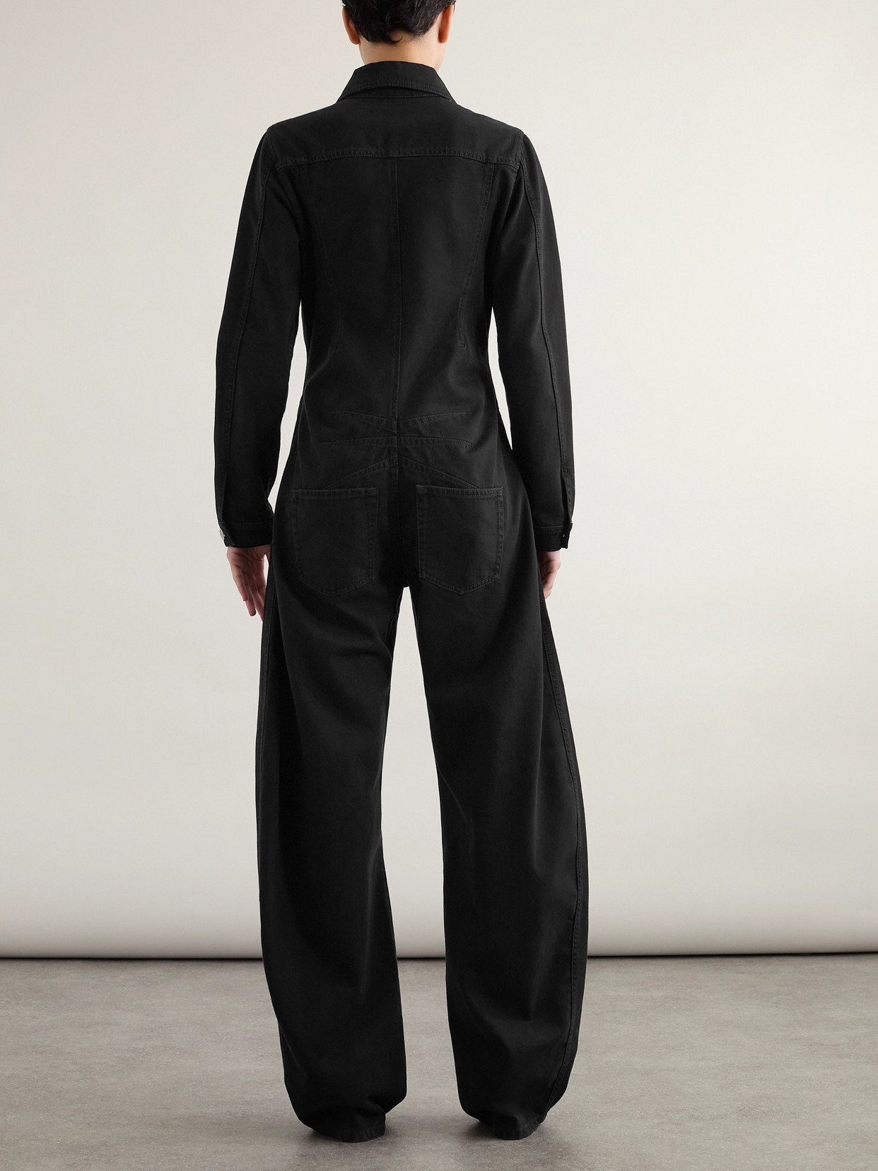 Alaïa Denim Jumpsuit In Black