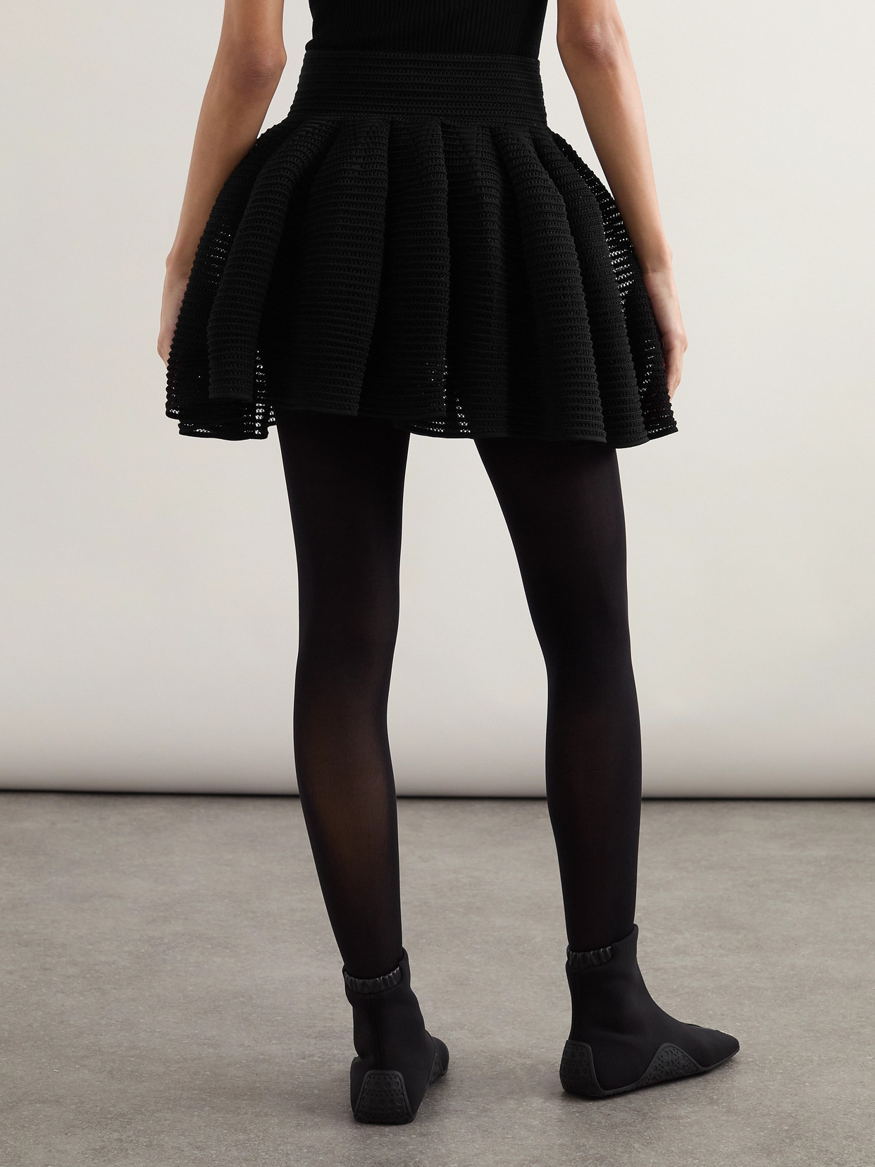 Alaïa - Pleated Open-Knit Mini