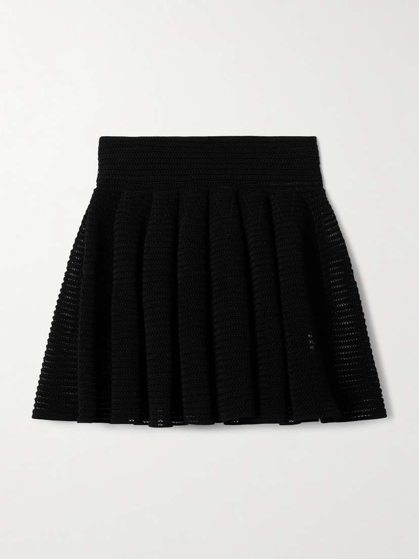 Alaïa Pleated Open-knit Mini Skirt