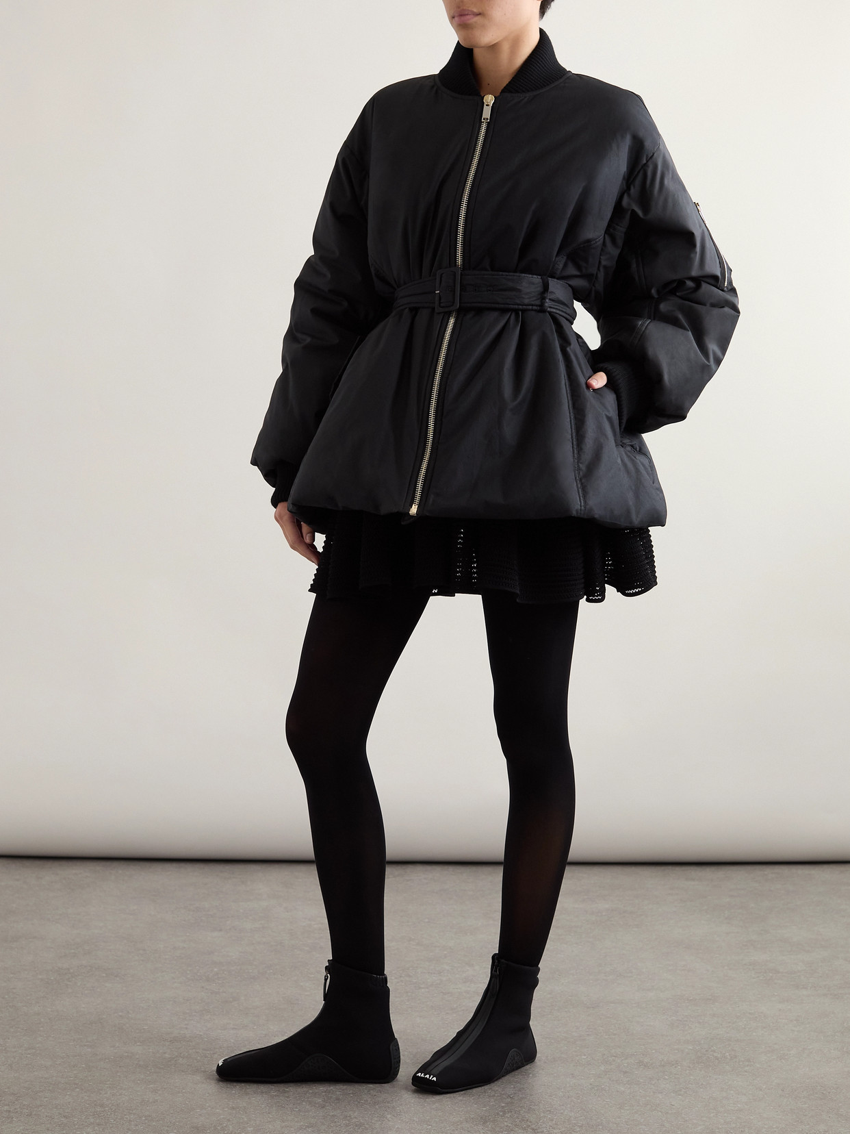 Alaïa - Pleated Open-Knit Mini