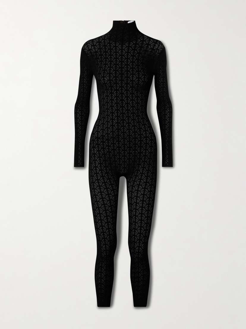 Alaïa Open-knit Turtleneck Jumpsuit