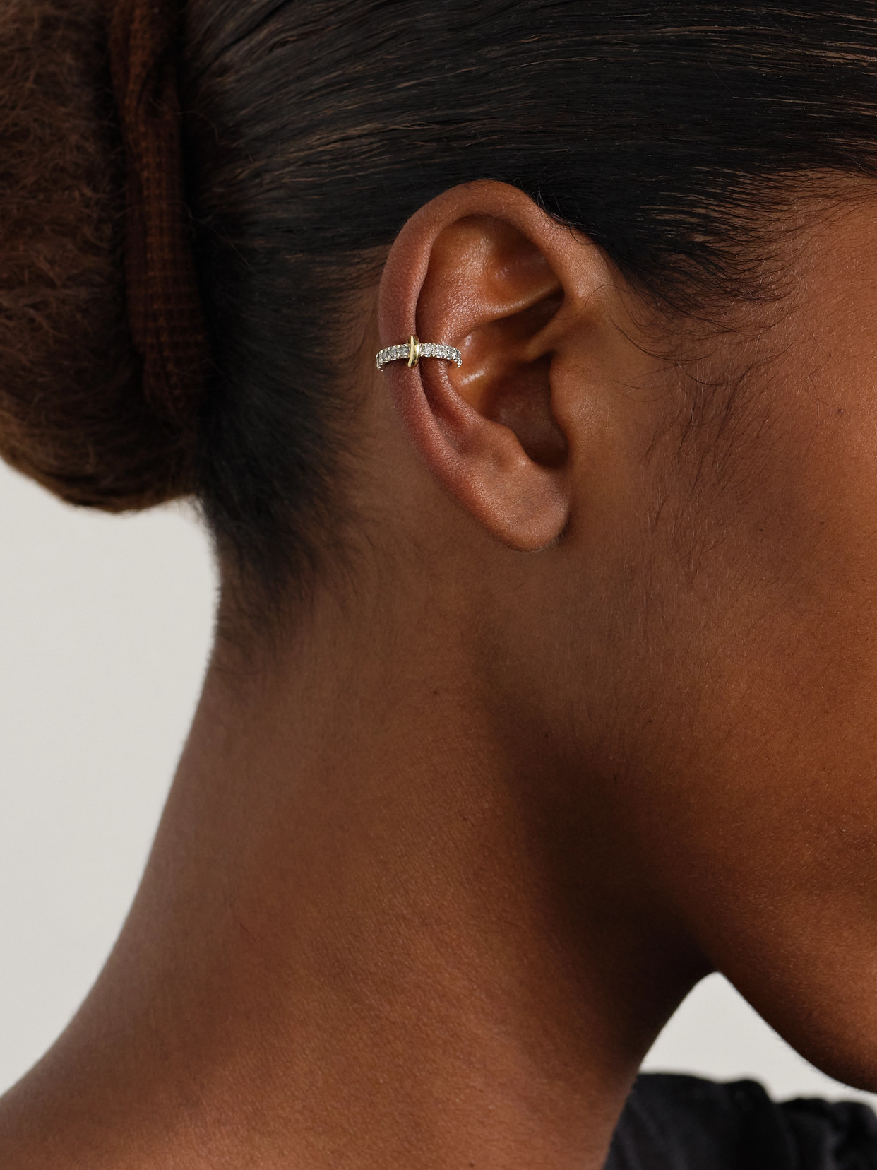 Spinelli Kilcollin Elara 18-karat Gold And Sterling Silver Diamond Ear Cuff In Gold