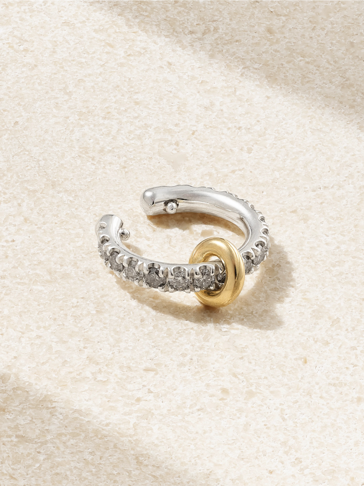 Spinelli Kilcollin Elara 18-karat Gold And Sterling Silver Diamond Ear Cuff