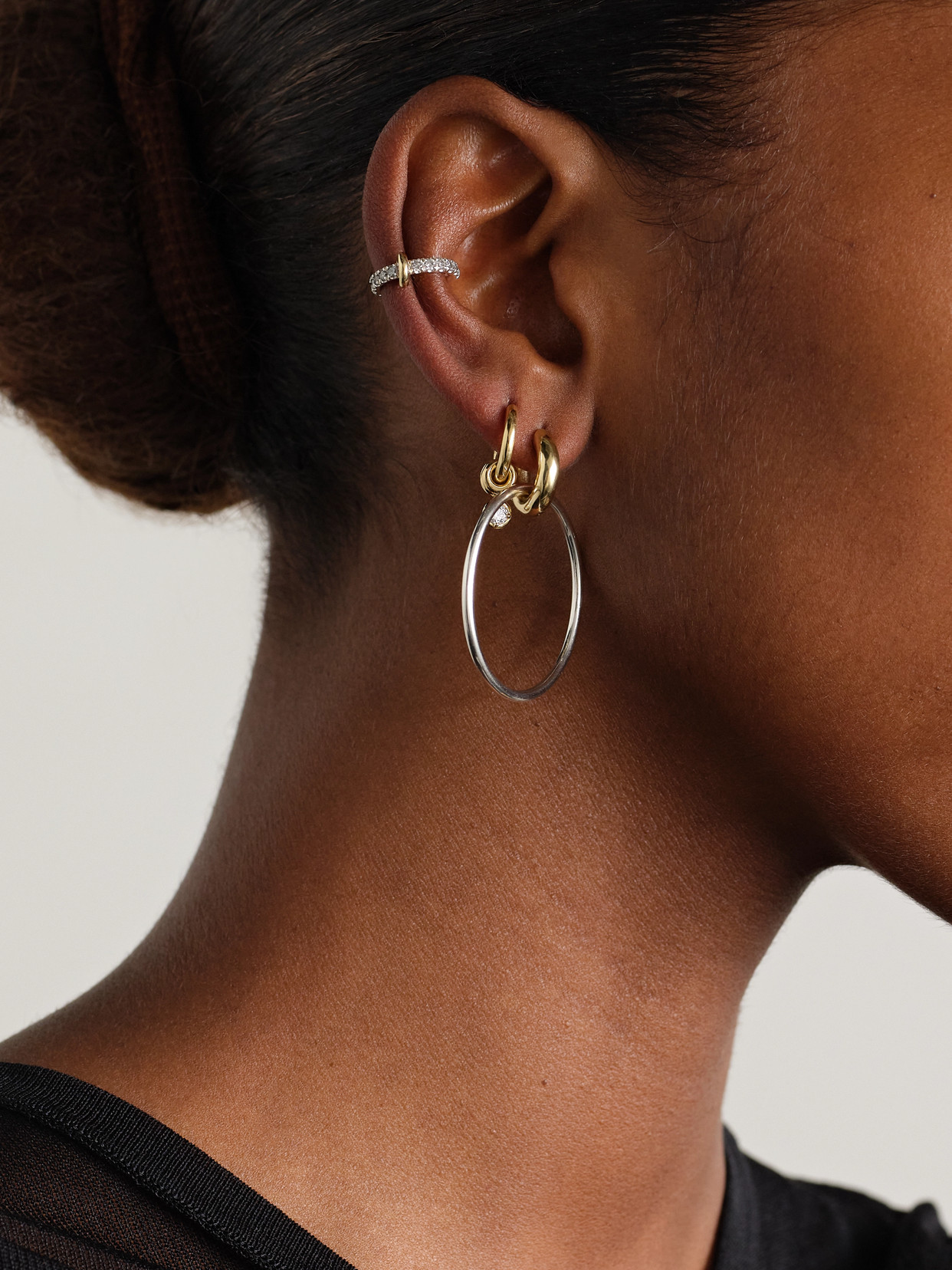 Spinelli Kilcollin Elara 18-karat Gold And Sterling Silver Diamond Ear Cuff In Gold