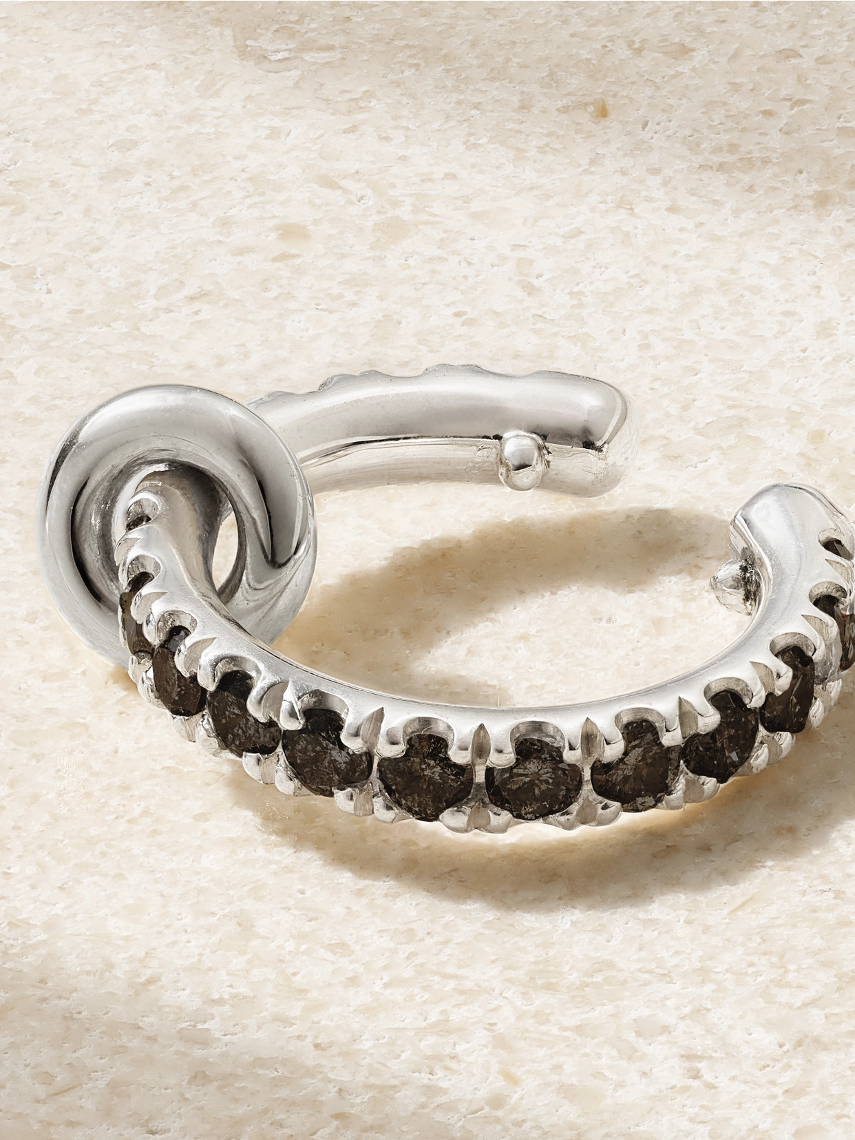 Spinelli Kilcollin Sterling Silver Elara Black Diamond Ear Cuff In Silver