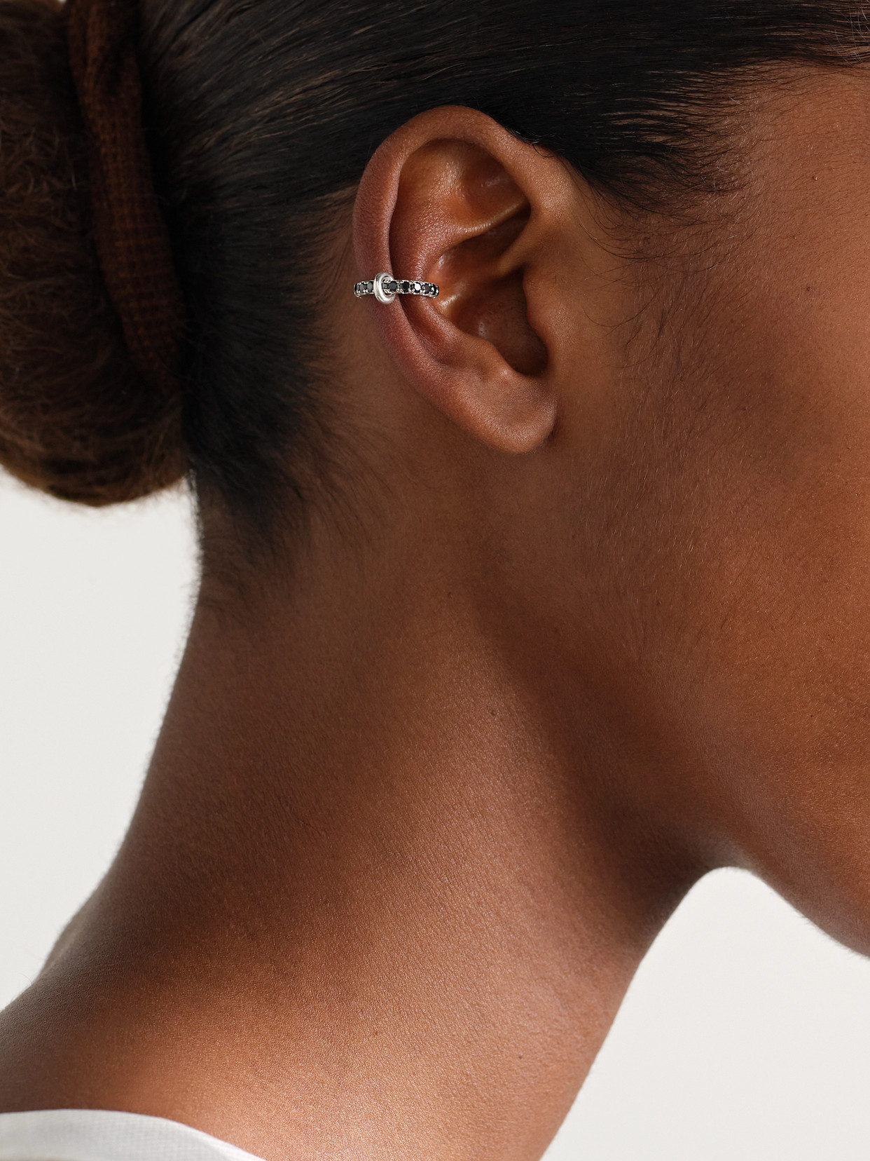 Spinelli Kilcollin Sterling Silver Elara Black Diamond Ear Cuff In Silver