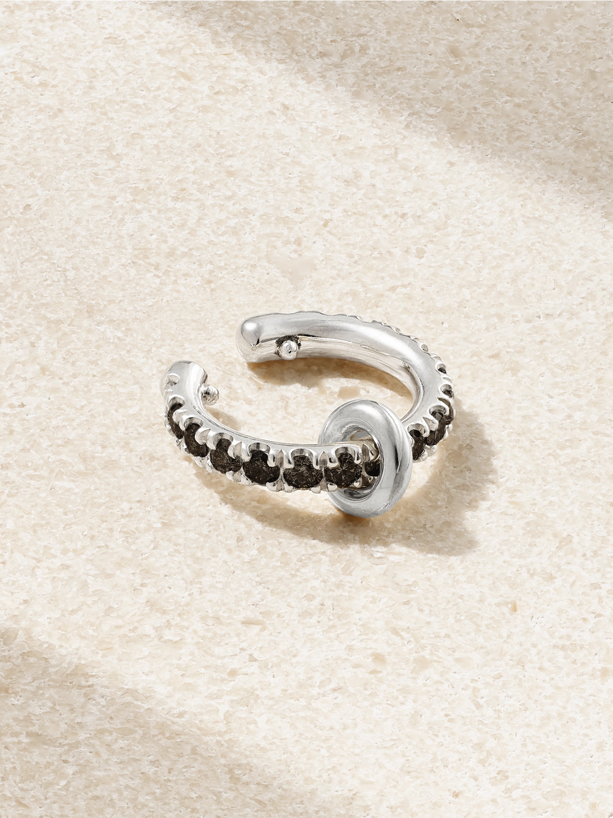 Spinelli Kilcollin Sterling Silver Elara Black Diamond Ear Cuff In Silver