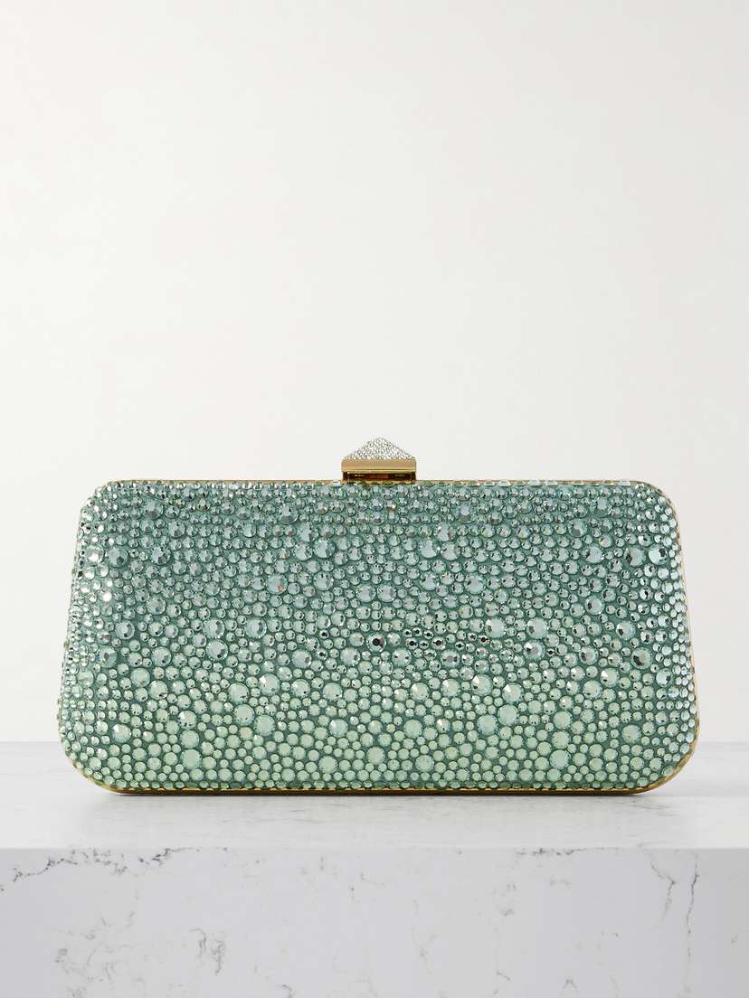 Valentino Garavani Carry Secrets Crystal-embellished Satin Clutch