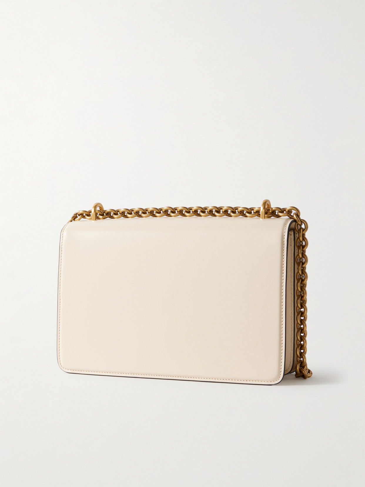 Valentino Leather Shoulder Bag Chain Strap In White
