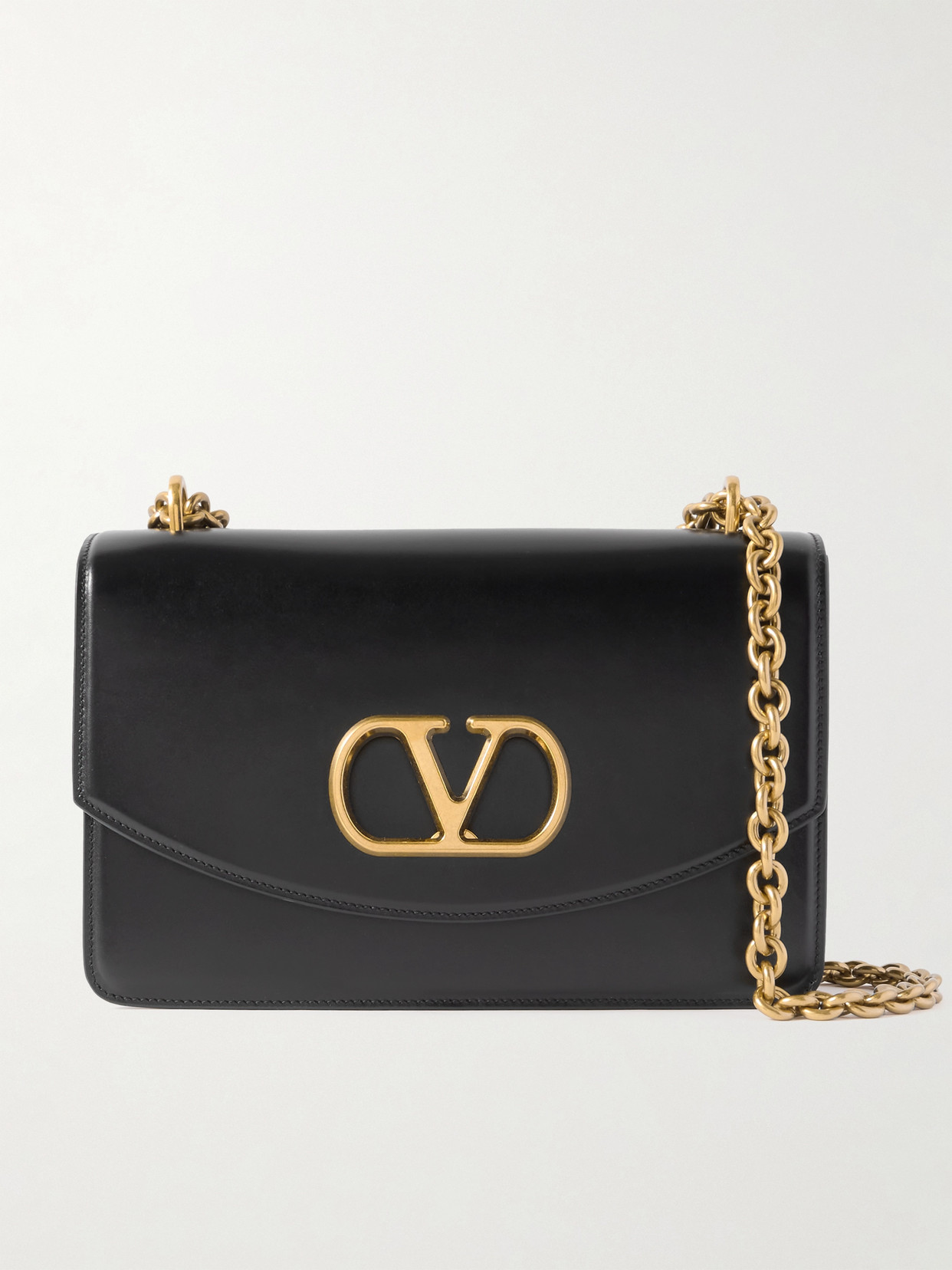 Valentino Garavani Garavani Vain Shoulder Bag In Shiny Calfskin Woman Black Uni In Black