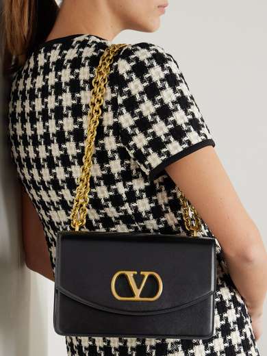 Valentino Garavani Women Black Leather Vain Shoulder Bag main image 1