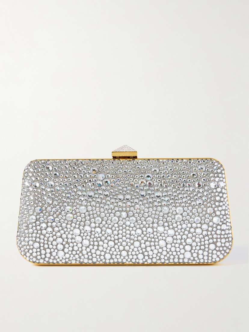 Valentino Garavani Carry Secrets Crystal-embellished Satin Clutch
