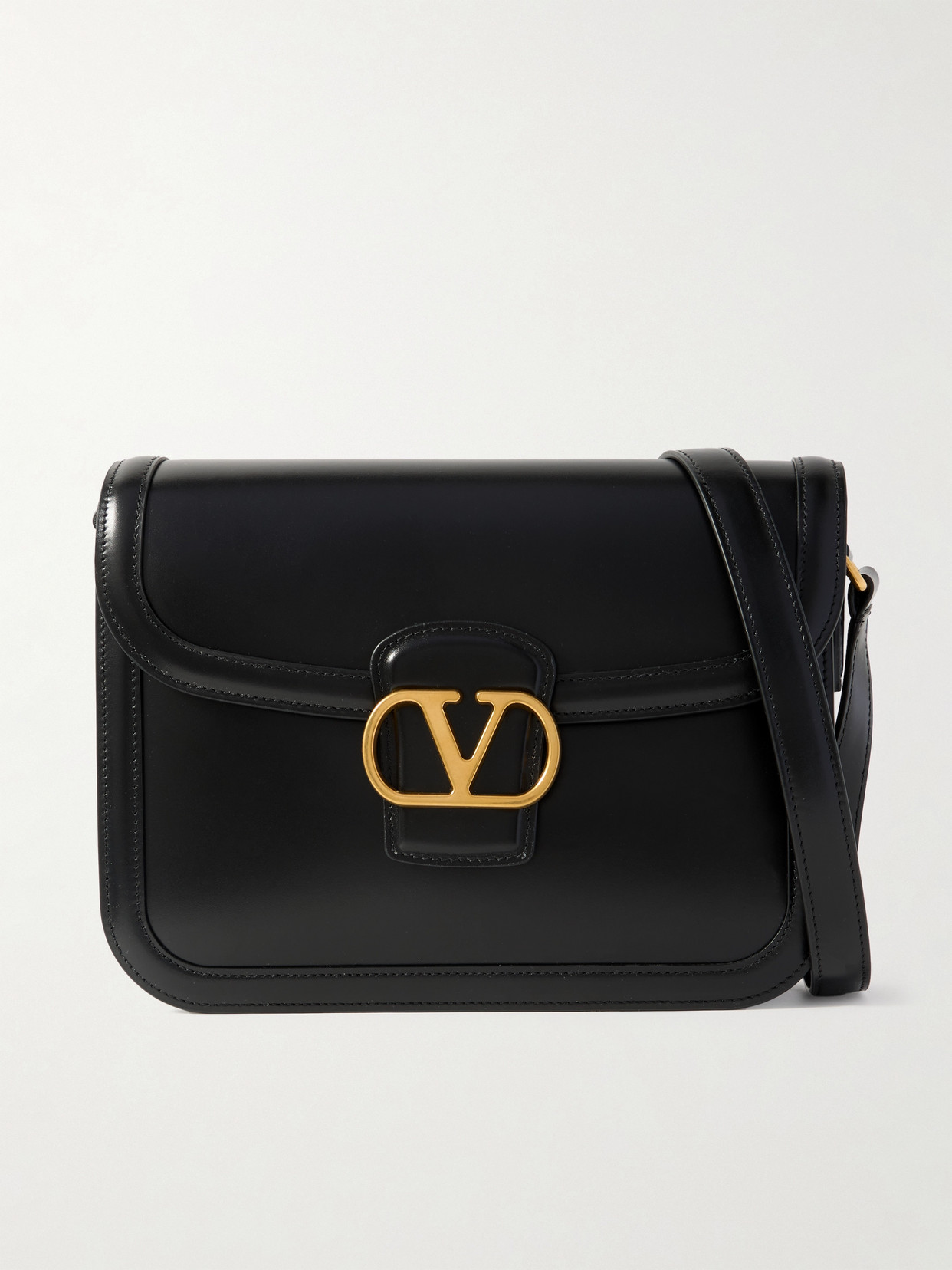 Valentino Garavani - 9to5 Leather Shoulder Bag - Black