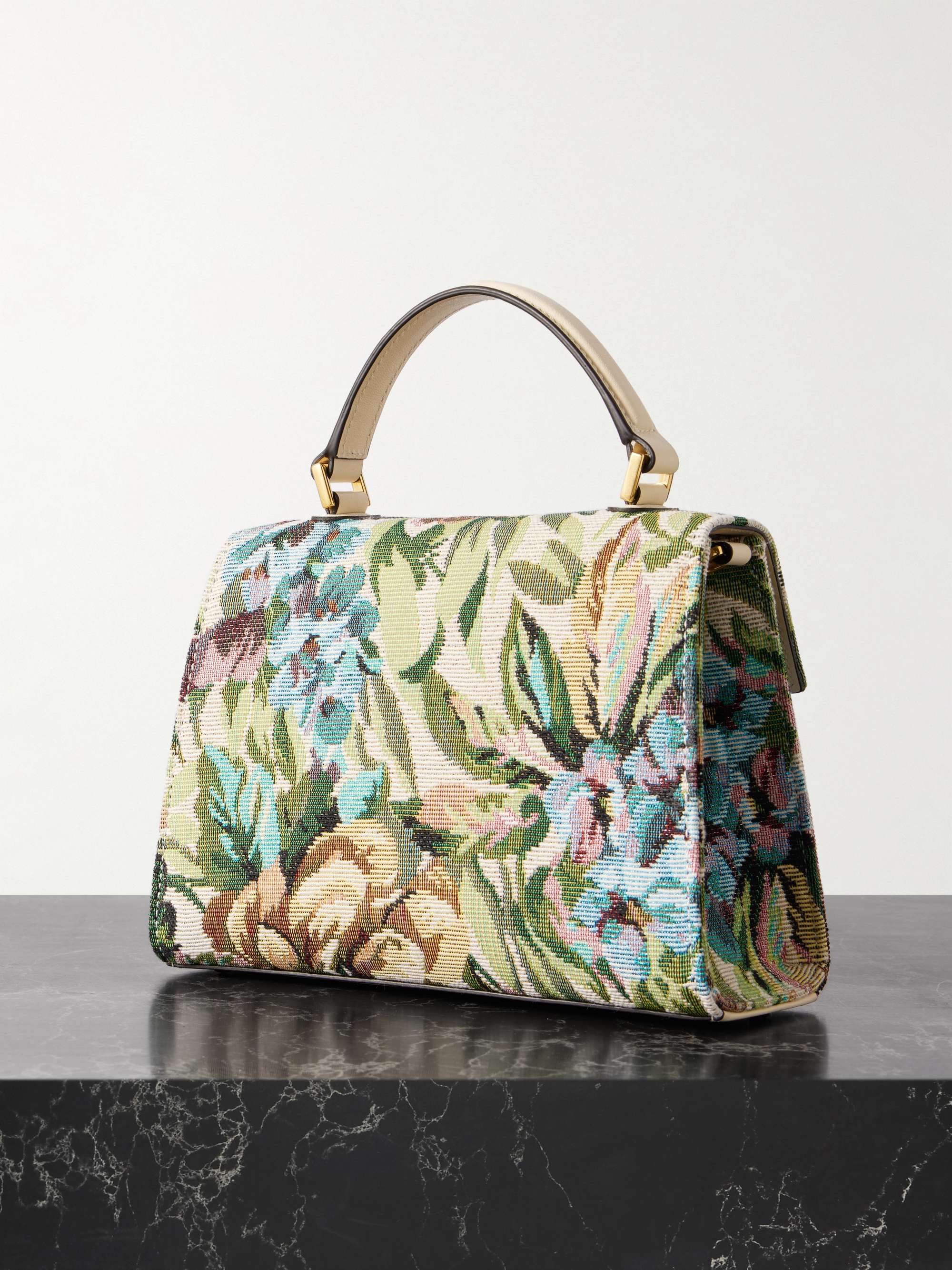 VALENTINO GARAVANI VSLING leather-trimmed jacquard shoulder