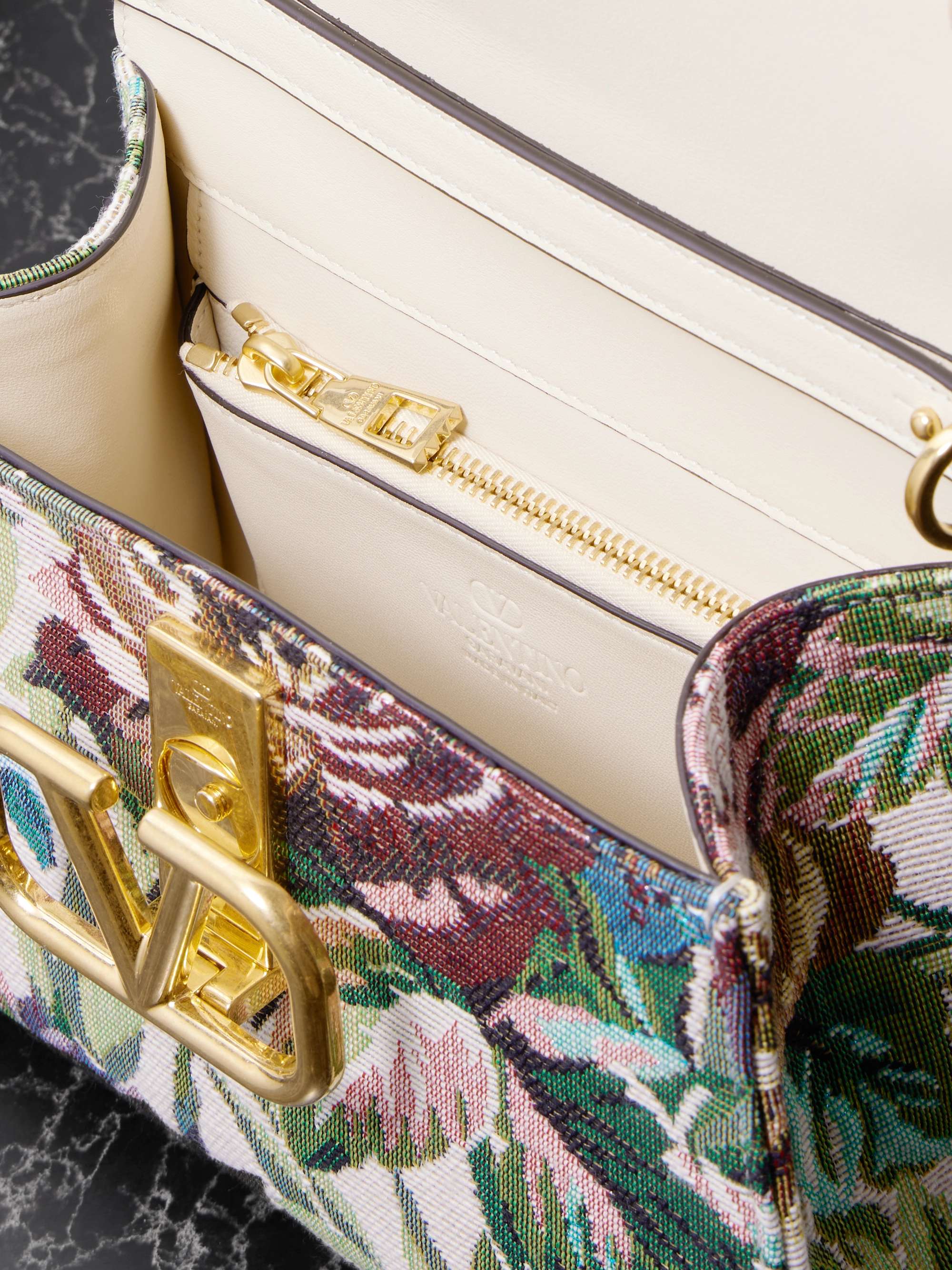 VALENTINO GARAVANI VSLING leather-trimmed jacquard shoulder