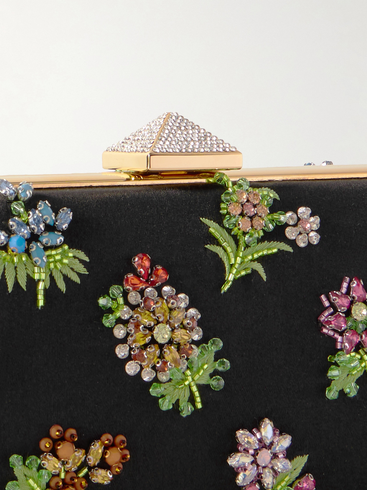 Valentino Carry Secrets Little Flower Satin Minaudiere In Black