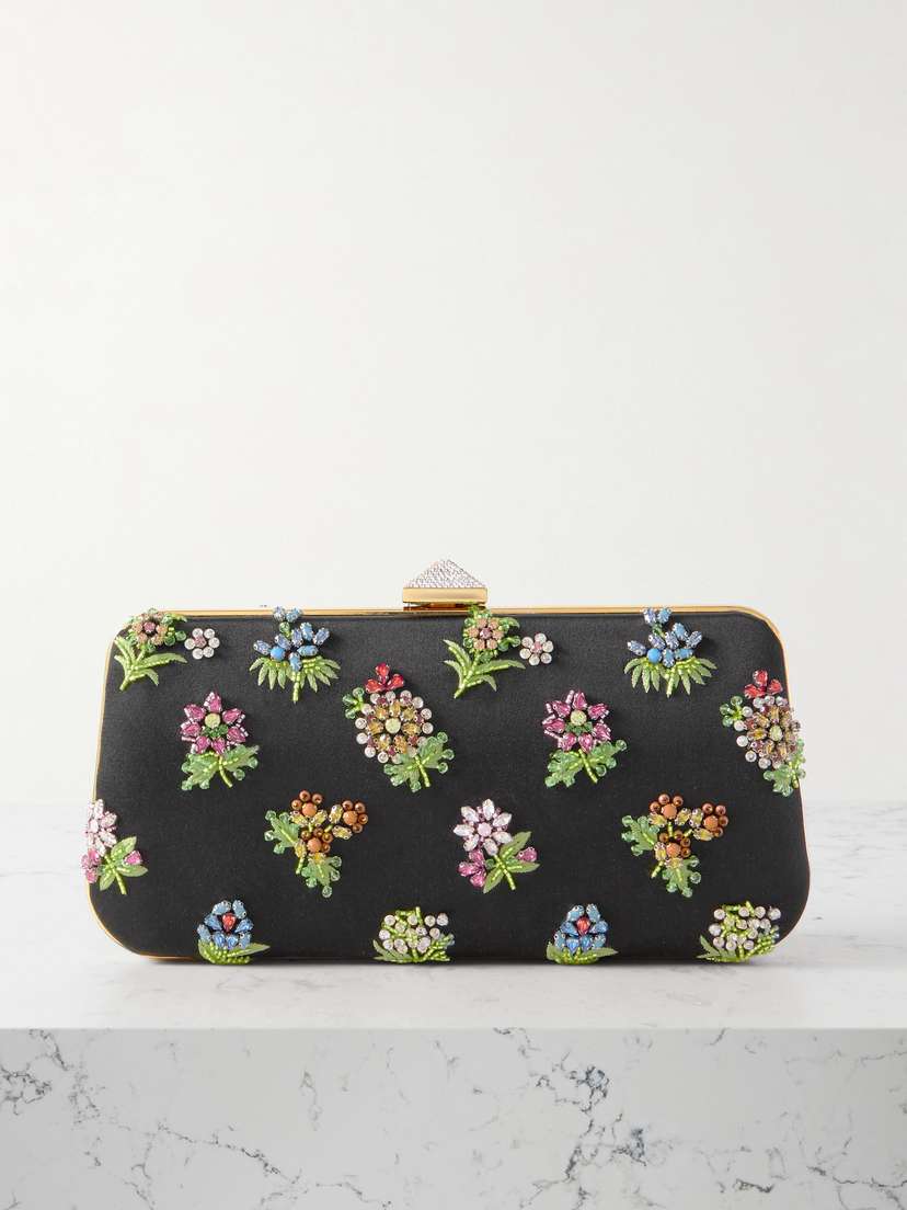 Valentino Garavani Carry Secrets Embroidered Embellished Satin Clutch